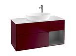 Villeroy und Boch Finion Waschtischunterschrank G951GKHB 120cm, Abdeckplatte white matt, Emotion, Regale Anthracite matt lacquer, Peony Matt