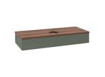 Villeroy und Boch Antao Waschtisch-Unterschrank L10052HL 120x19x50cm, Hahnloch, Waschbeckenplattenfarbe warm walnut, leaf green matt lacquer