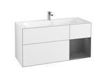 Villeroy und Boch Finion Waschtischunterschrank F070GKGF 119,6x59,1cm, Regal rechts Anthracite matt, Glossy white lacquer