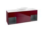 Villeroy und Boch Finion Waschtischunterschrank FD01HGHB 120cm, Abdeckplatte white matt, Regale Midnight matt lacquer, Peony Matt