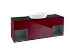 Villeroy und Boch Finion Waschtischunterschrank GD02HGHB 120cm, Abdeckplatte black matt, Emotion, Regale Midnight matt lacquer, Peony Matt