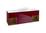 Villeroy und Boch Finion Waschtischunterschrank GD01GNHB 120cm, Abdeckplatte white matt, Emotion, Regale Walnut Veneer, Peony Matt