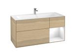 Villeroy und Boch Finion Waschtischunterschrank G070GFPC 119,6x59,1cm, Emotion, Regal rechts Glossy white lacquer, Oak Veneer