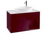 Villeroy und Boch Finion Waschtischunterschrank G901HBHB 100cm, Abdeckplatte white matt, Emotion, Regale Peony matt lacquer, Peony Matt