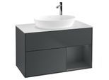 Villeroy und Boch Finion Waschtischunterschrank G901HGHG 100cm, Abdeckplatte white matt, Emotion, Regale Midnight matt lacquer, Midnight Blue Matt Lacquer