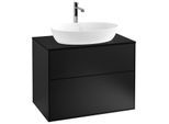 Villeroy und Boch Finion Waschtischunterschrank G75200PD 80x60,3cm, Emotion, Abdeckplatte black matt, Black matt lacquer