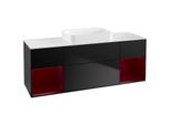 Villeroy und Boch Finion Waschtischunterschrank G741HBPD 160x60,3x50,1cm, Regale Peony matt lacquer, Black matt lacquer