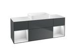 Villeroy und Boch Finion Waschtischunterschrank G741MTHG 160x60,3x50,1cm, Regale White matt lacquer, Midnight Blue Matt Lacquer