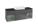 Villeroy und Boch Finion Waschtischunterschrank G742GMGK 160x60,3x50,1cm, Regale Olive matt lacquer, Anthracite matt