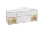 Villeroy und Boch Finion Waschtischunterschrank F741PCMT 160x60,3x50,1cm, Regale Oak Veneer, White matt lacquer