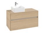 Villeroy und Boch Collaro Waschtischunterschrank C03900VJ 100 x 54,8 x 50 cm, Waschtisch links, Nordic Oak