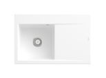 Villeroy und Boch Subway Style 45 Flat Einbauspüle 334801RW links, mit Ablaufgarnitur, Handbetätigung, stone white CeramicPlus, 78 x 51 cm
