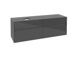 Villeroy und Boch Collaro Waschtischunterschrank C05000FP 160 x 54,8 x 50 cm, Waschtisch links, Glossy Grey