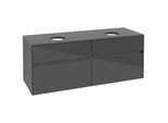 Villeroy und Boch Collaro Waschtischunterschrank C04800FP 140 x 54,8 x 50 cm, für 2 Waschtische, Glossy Grey