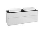 Villeroy und Boch Finion Waschtischunterschrank G31200MT 160x60,3cm, Emotion, Abdeckplatte black matt, White matt lacquer