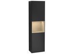 Villeroy und Boch Finion Hochschrank F470PCPD 41,8x151,6x27cm, rechts, Regal Oak Venerr, Black matt lacquer