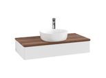 Villeroy und Boch Antao Waschtisch-Unterschrank K09152GF 100x19x50cm, Hahnloch, Waschbeckenplattenfarbe warm walnut, glossy white lacquer