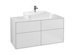 Villeroy und Boch Finion Waschtischunterschrank F38100MT 120x60,3cm, Abdeckplatte white matt, White matt lacquer