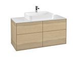 Villeroy und Boch Finion Waschtischunterschrank G38100PC 120x60,3cm, Emotion, Abdeckplatte white matt, Oak Veneer