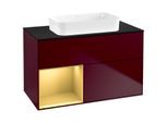 Villeroy und Boch Finion Waschtischunterschrank F652HFHB 100x60,3x50,1cm, Regal links Gold matt, Peony Matt