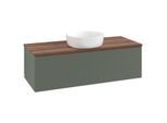 Villeroy und Boch Antao Waschtisch-Unterschrank L32112HL 120x36x50cm, Waschbeckenplattenfarbe warm walnut, leaf green matt lacquer