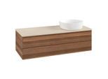 Villeroy und Boch Antao Waschtisch-Unterschrank K23013HM 120x36x50cm, Waschbeckenplattenfarbe botticino, warm walnut