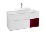 Villeroy und Boch Finion Waschtischunterschrank G831HBMT 120cm, Abdeckplatte white matt, Emotion, Regale Peony matt lacquer, White matt lacquer