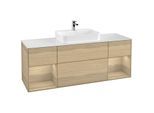 Villeroy und Boch Finion Waschtischunterschrank F451PCPC 160x60,3cm, Abdeckplatte white matt, Regale Oak Veneer, Oak Veneer