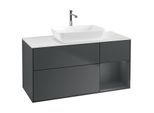 Villeroy und Boch Finion Waschtischunterschrank G831HGHG 120cm, Abdeckplatte white matt, Emotion, Regale Midnight matt lacquer, Midnight Blue Matt Lacquer