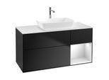 Villeroy und Boch Finion Waschtischunterschrank G831MTPD 120cm, Abdeckplatte white matt, Emotion, Regale White matt lacquer, Black matt lacquer