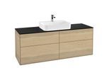 Villeroy und Boch Finion Waschtischunterschrank F44200PC 160x60,3cm, Abdeckplatte black matt, Oak Veneer