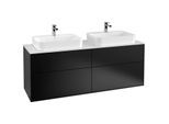 Villeroy und Boch Finion Waschtischunterschrank G43100PD 160x60,3cm, Emotion, Abdeckplatte white matt, Black matt lacquer