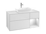 Villeroy und Boch Finion Waschtischunterschrank F831MTMT 120cm, Abdeckplatte white matt, Regale White matt lacquer, White matt lacquer