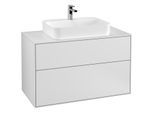 Villeroy und Boch Finion Waschtischunterschrank G35100MT 100x60,3cm, Emotion, Abdeckplatte white matt, White matt lacquer