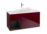 Villeroy und Boch Finion Waschtischunterschrank G821PDHB 120cm, Abdeckplatte white matt, Emotion, Regale Black matt lacquer, Peony Matt