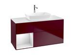 Villeroy und Boch Finion Waschtischunterschrank G821MTHB 120cm, Abdeckplatte white matt, Emotion, Regale White matt lacquer, Peony Matt