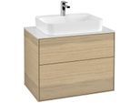 Villeroy und Boch Finion Waschtischunterschrank G34100PC 80x60,3cm, Emotion, Abdeckplatte white matt, Oak Veneer