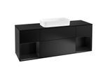 Villeroy und Boch Finion Waschtischunterschrank F332PDPD 160x60,3cm, Abdeckplatte black matt, Regale Black matt lacquer, Black matt lacquer