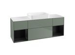 Villeroy und Boch Finion Waschtischunterschrank G741PDGM 160x60,3x50,1cm, Regale Black matt lacquer, Olive Matt Lacquer