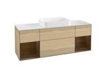 Villeroy und Boch Finion Waschtischunterschrank G741GNPC 160x60,3x50,1cm, Regale Walnut veneer, Oak Veneer