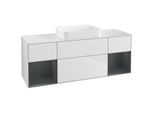Villeroy und Boch Finion Waschtischunterschrank G741HGMT 160x60,3x50,1cm, Regale Midnight matt lacquer, White matt lacquer