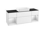 Villeroy und Boch Finion Waschtischunterschrank G742MTGF 160x60,3x50,1cm, Regale White matt lacquer, Glossy white lacquer