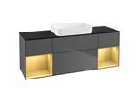 Villeroy und Boch Finion Waschtischunterschrank G742HFGK 160x60,3x50,1cm, Regale Gold matt lacquer, Anthracite matt