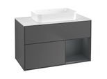 Villeroy und Boch Finion Waschtischunterschrank G661HGGK 100x60,3x50,1cm, Regal rechts Midnight Blue Matt Lacquer, Anthracite matt