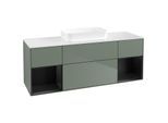 Villeroy und Boch Finion Waschtischunterschrank F741PDGM 160x60,3x50,1cm, Regale Black matt lacquer, Olive Matt Lacquer