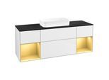 Villeroy und Boch Finion Waschtischunterschrank F742HFGF 160x60,3x50,1cm, Regale Gold matt lacquer, Glossy white lacquer