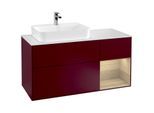 Villeroy und Boch Finion Waschtischunterschrank G401PCHB 120cm, Abdeckplatte white matt, Emotion, Regal rechts Oak Veneer, Peony Matt
