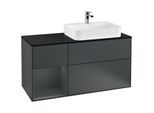 Villeroy und Boch Finion Waschtischunterschrank G392HGHG 120cm, Abdeckplatte black matt, Emotion, Regal links Midnight Blue Matt Lacquer, Midnight Blue Matt Lacquer