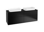 Villeroy und Boch Finion Waschtischunterschrank F31200PD 160x60,3cm, Abdeckplatte black matt, Black matt lacquer