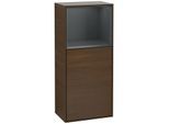 Villeroy und Boch Finion Seitenschrank G500HGGN 41,8x93,6cm, links, Emotion, Regal oben Midnight Blue Matt, Walnut veneer
